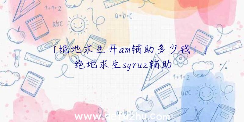 「绝地求生开am辅助多少钱」|绝地求生syruz辅助